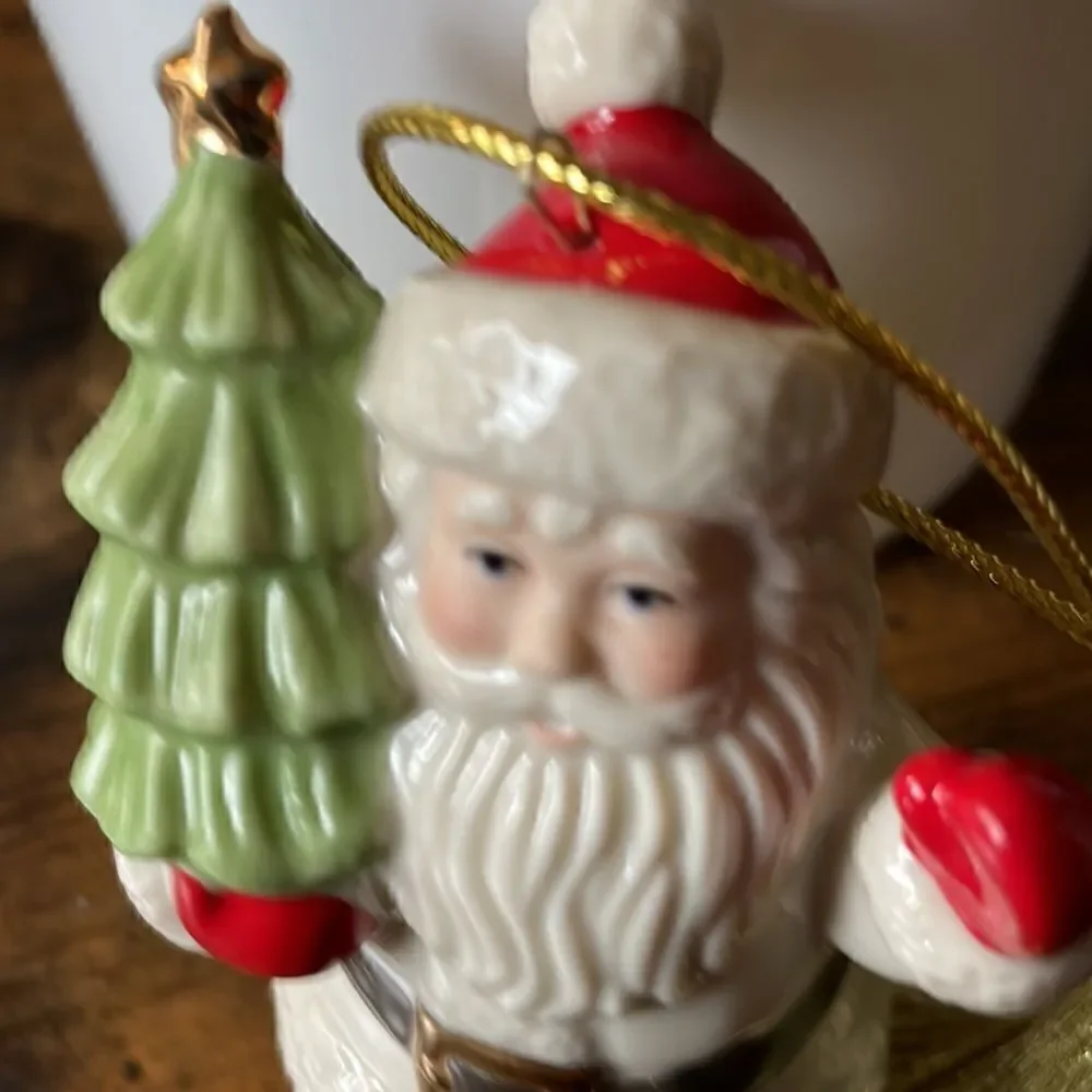 Lenox Very Merry Little Christmas 24k Gold Painted Porcelain Ornament - Santa